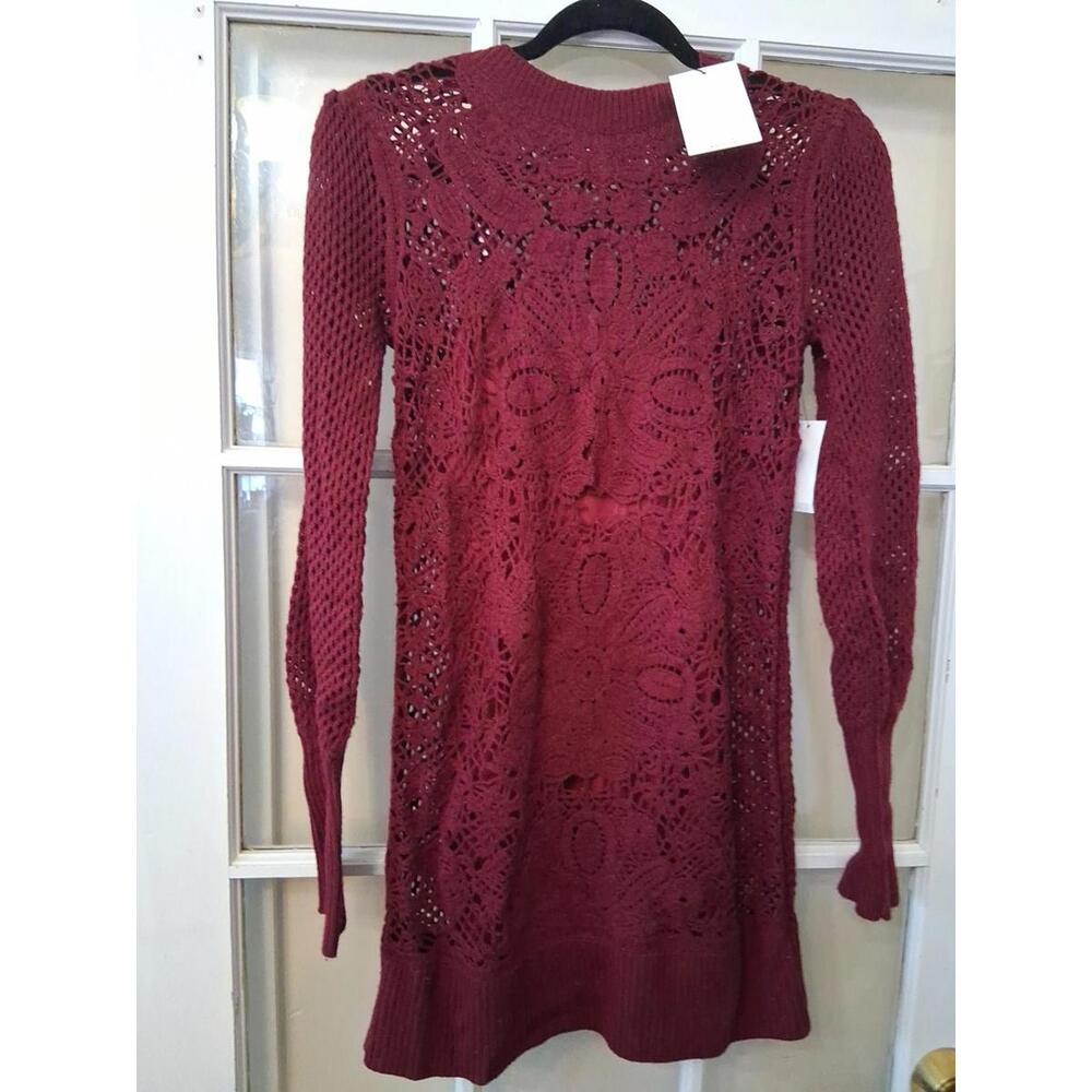 Joie Aldina Mini Wool Dress Red Xxs NWT See Pics L1